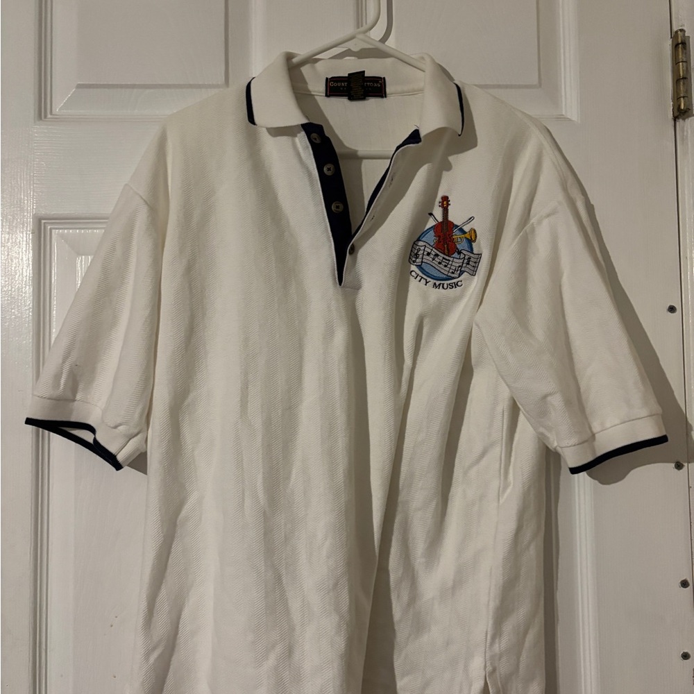 Country Cottons City Music White Mens Polo Shirt size medium